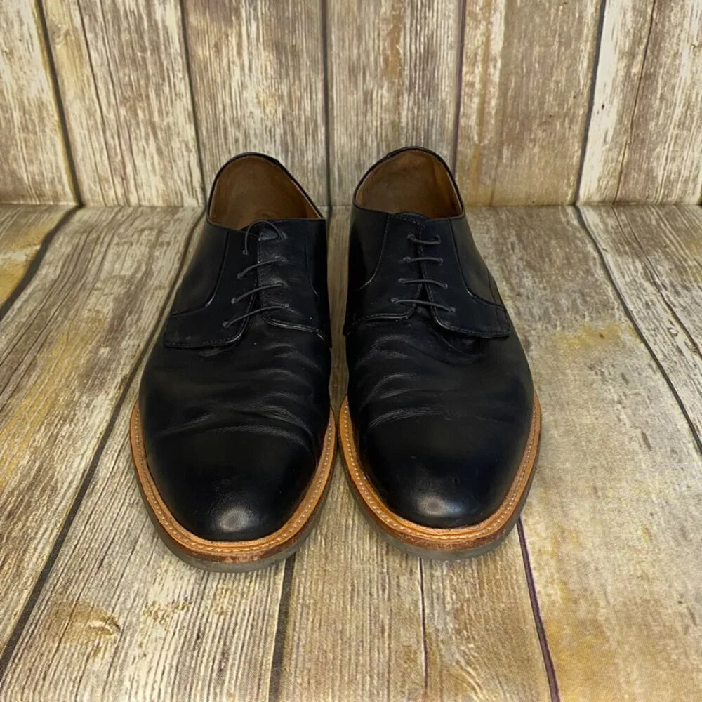 Gordon Rush Shoes Landon Leather Plain Toe Derby Dress Shoe Mens Size 11.5 Black